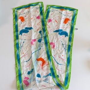 Elorian Original - paint splatter print scarf, silk, 9.5”x49”